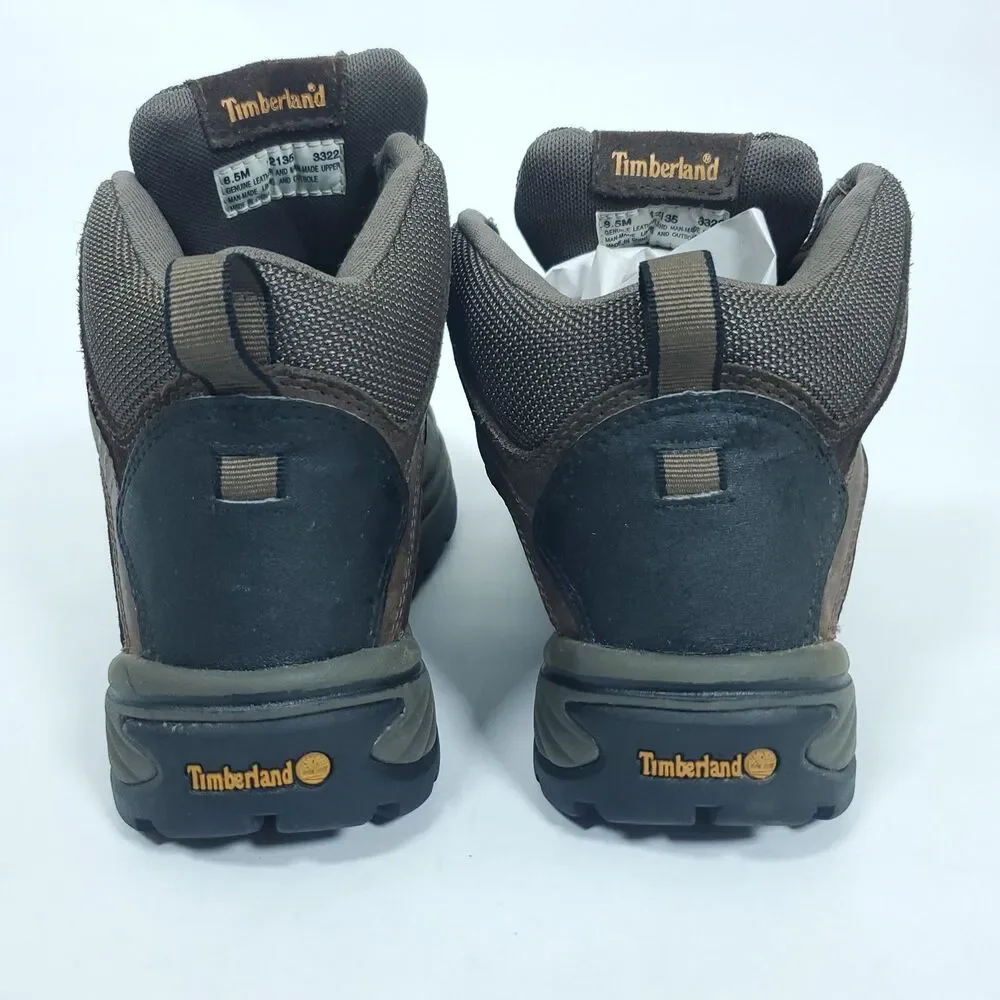 Timberland White Ledge Mid Hiking Boots Men's Brown Leather Waterproof - 8.5